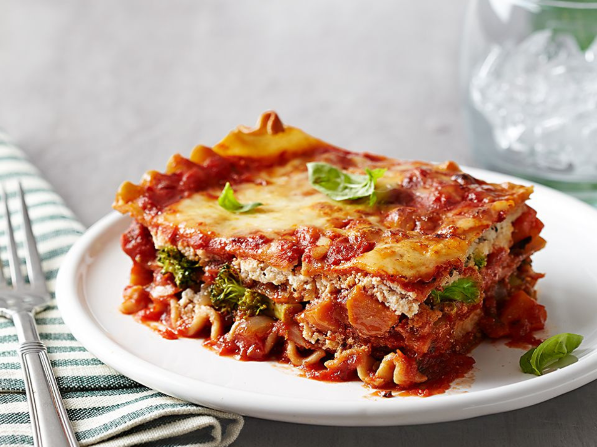 Lasagnes végétariennes aux légumes la petite ferme Lyon à emporter en livraison