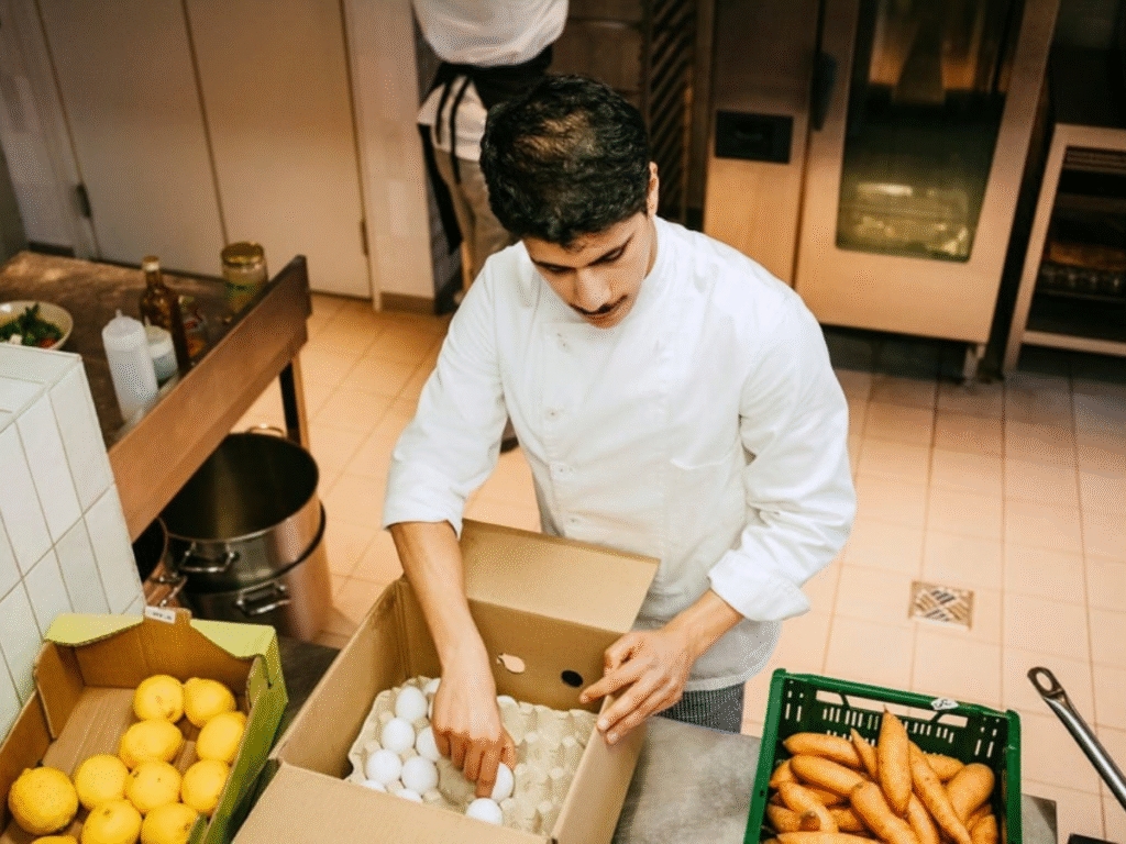 Commis préparant des repas — La petite ferme Lyon